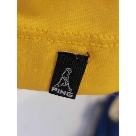 Ping Golf Polo Shirt Men's Size Large Yellow Short Sleeve - Picture 7 of 8